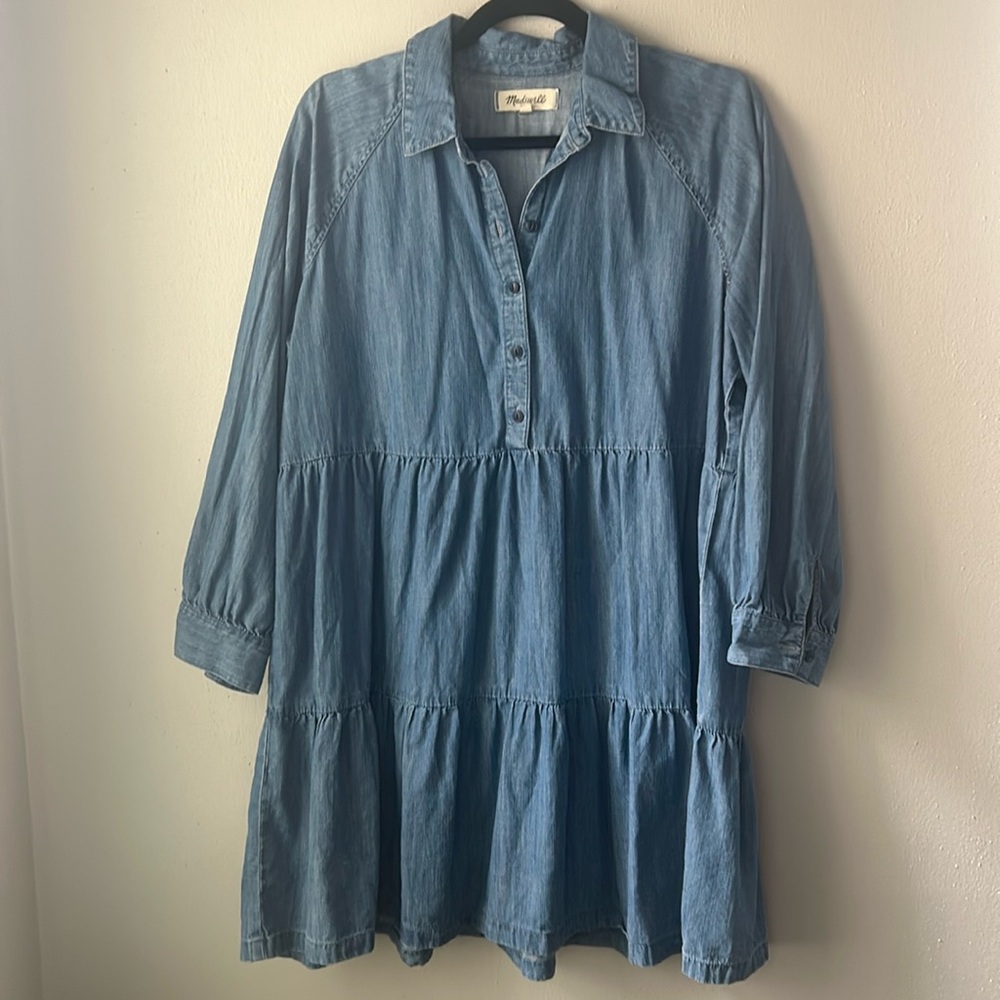 Madewell blue denim dress size medium
